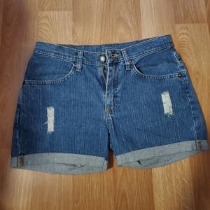 Riders Blue Distressed Jean Shorts Size 6 EUC